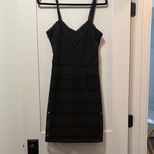 Guess Black Crochet Mini Dress